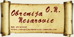 Obrenija Mesarović vizit kartica